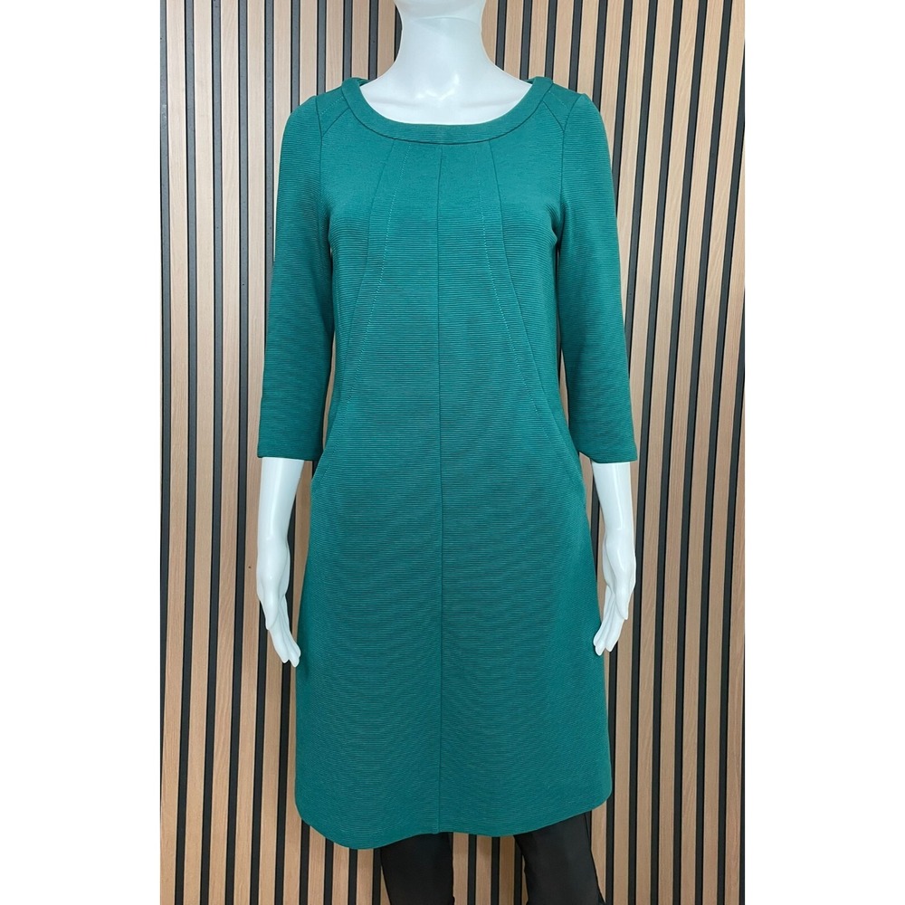 Boden Hannah Women's Dress Sheath Knee Length Jersey Fitted‎ Round Neck 4R Green